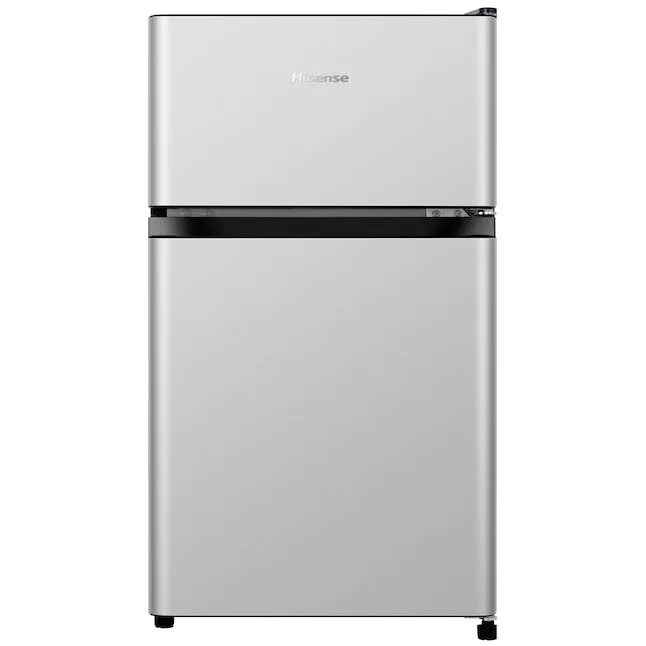 Hisense 3.1 cu ft Mini Fridge with Freezer Silver ENERGY STAR