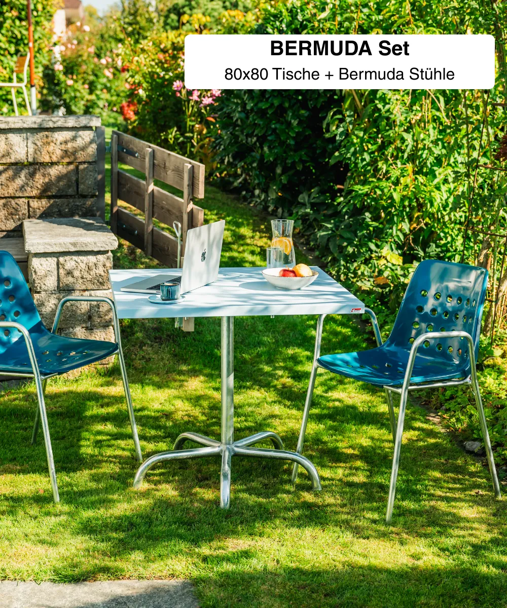 Säntis 80x80 + Bemuda Stühle