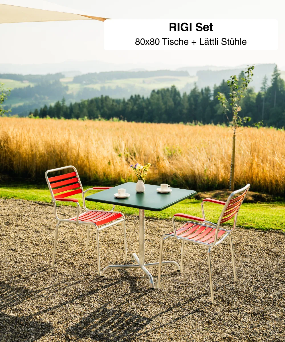 RIGI 80x80 + Lättli Stühle