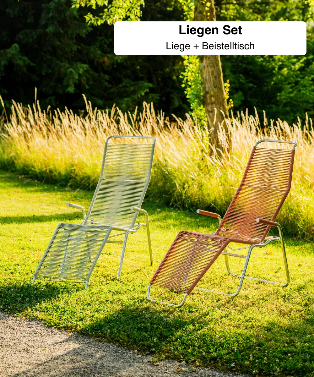 Spaghetti Liegen + Beistelltisch