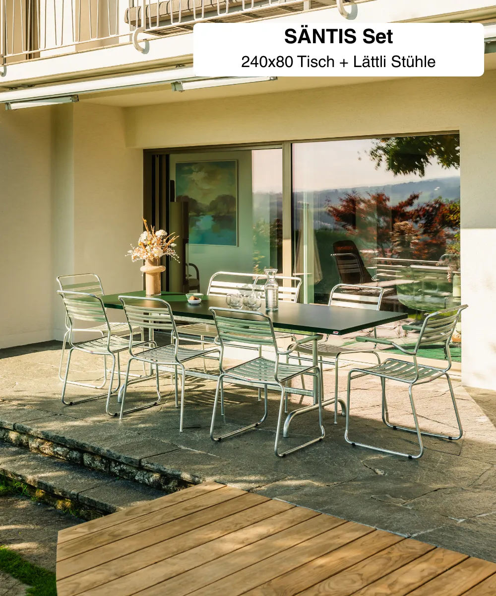 SÄNTIS 240x80 + Lättli Stühle