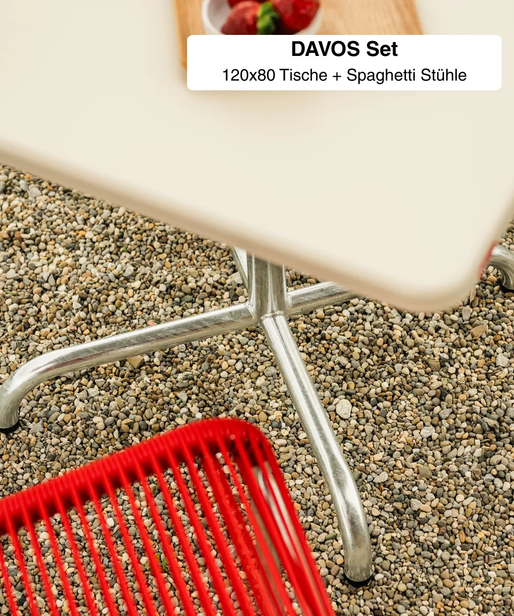 Davos 120x80 + Rigi Spaghetti Comfort Stühle