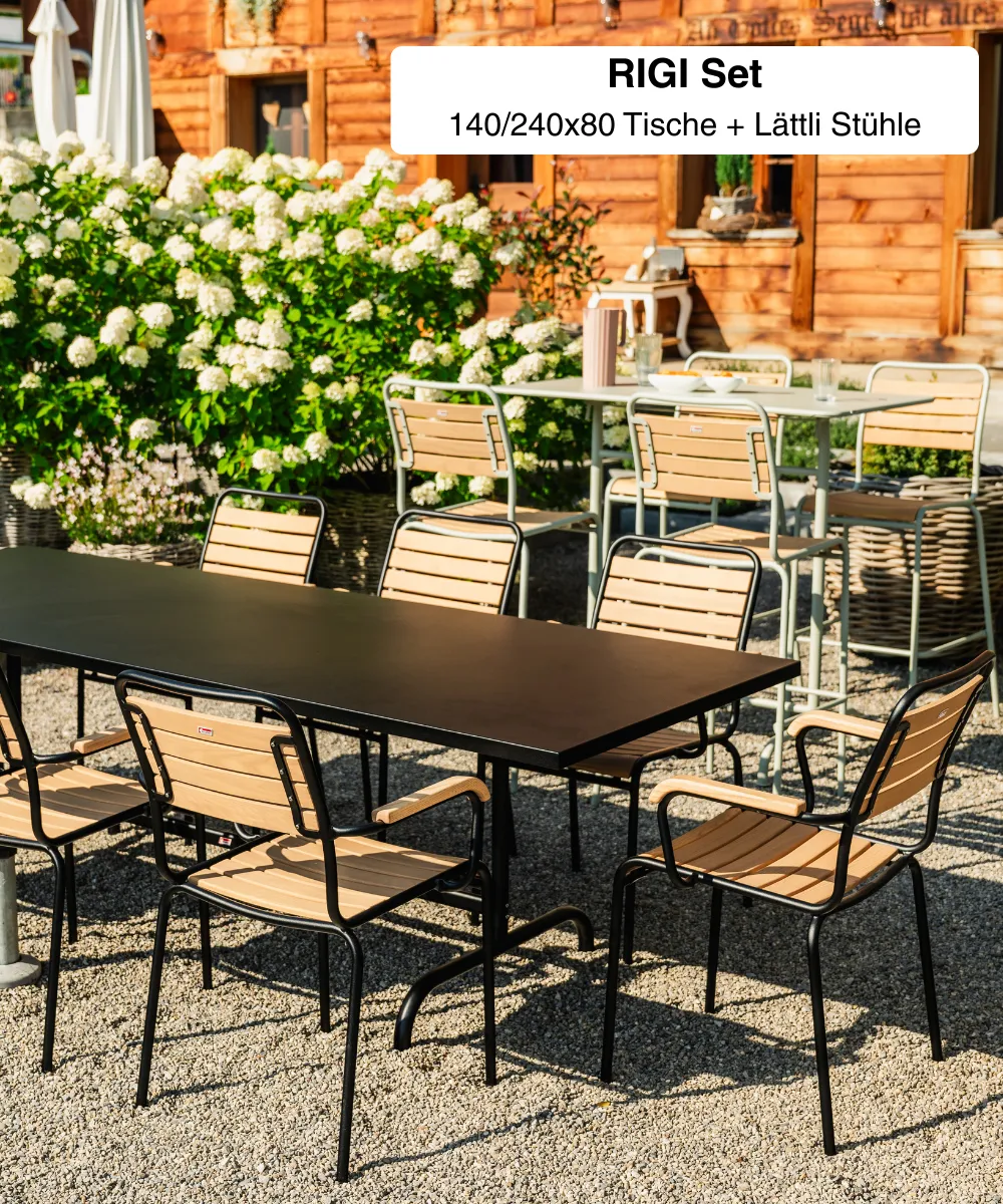 RIGI 140/240x80 + Lättli Stühle