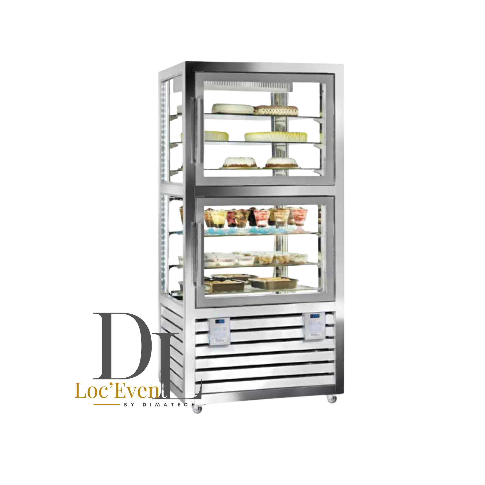 Vitrine 2 zones positive NOIR Silfer