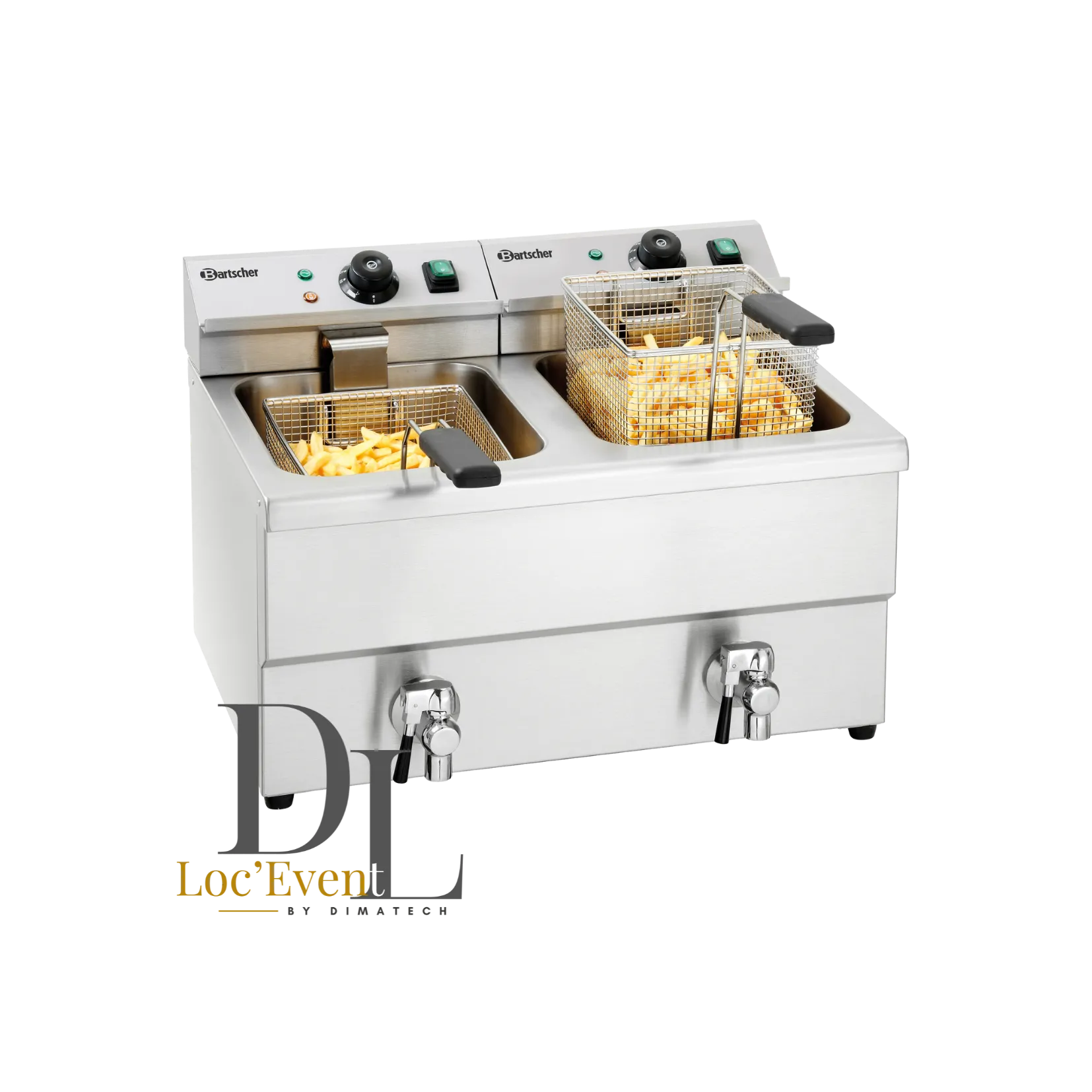 Friteuse électrique de table 2x8l