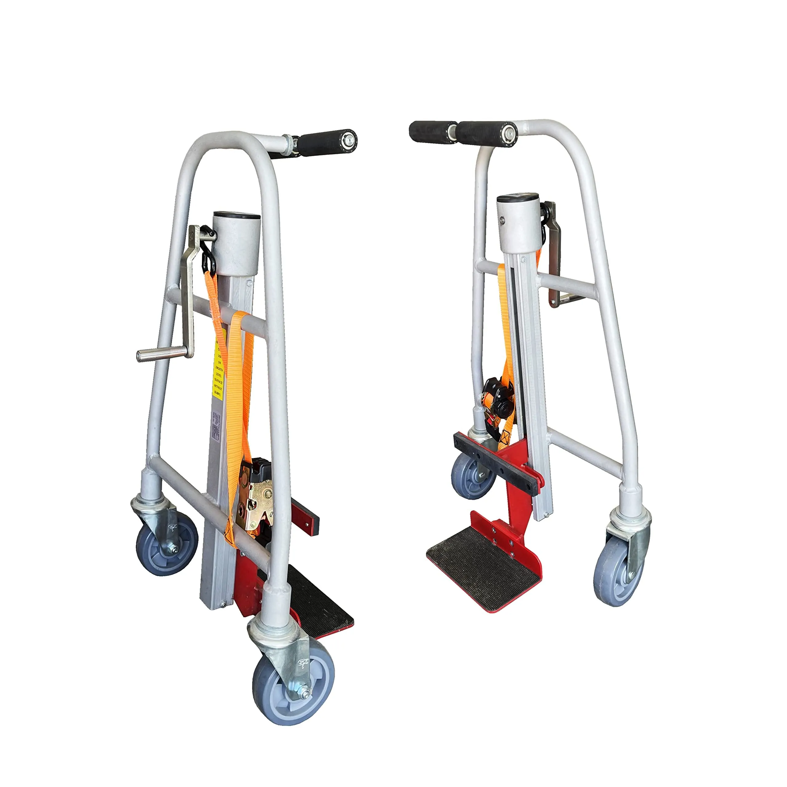 Manual Furniture Lift/Mover Cart (Set of 2), 1100 lb. Cap, Crank Lift, 12" Lift Height
