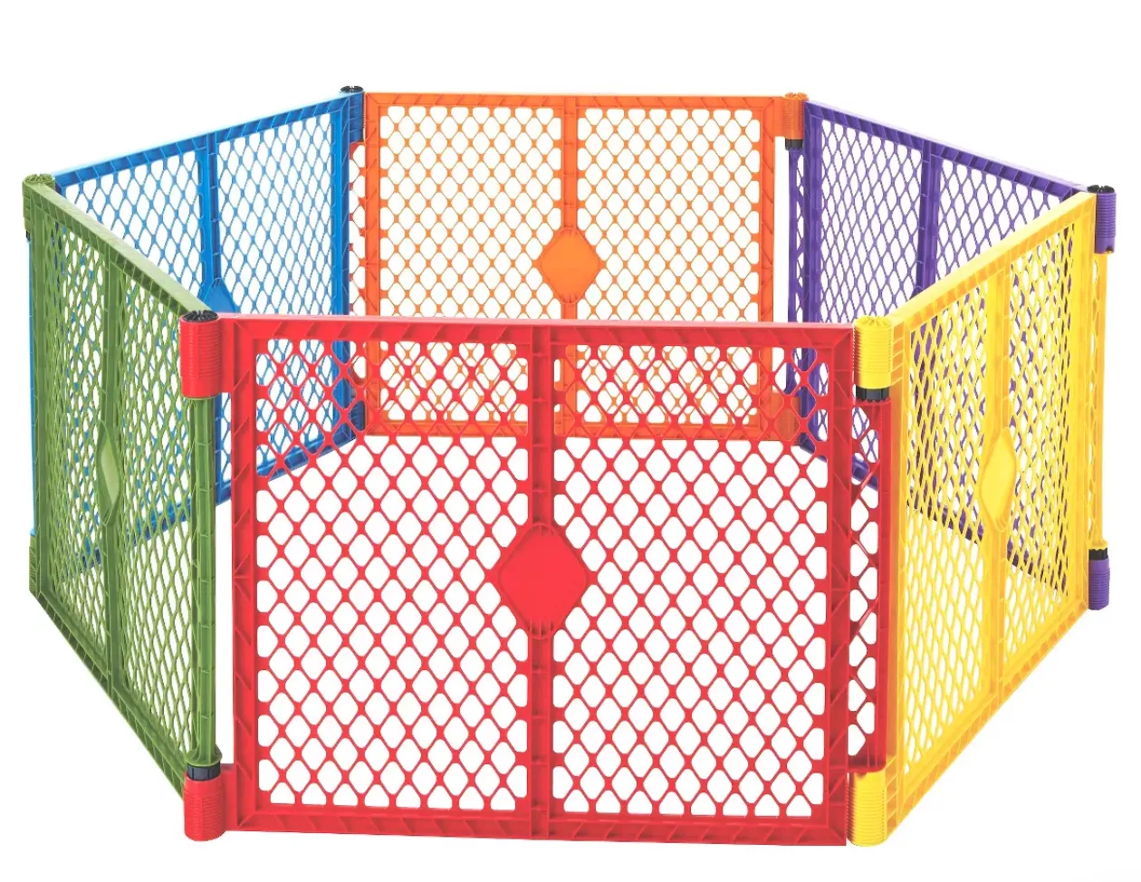 6 Panel Plastic Play Yard Multi Color
