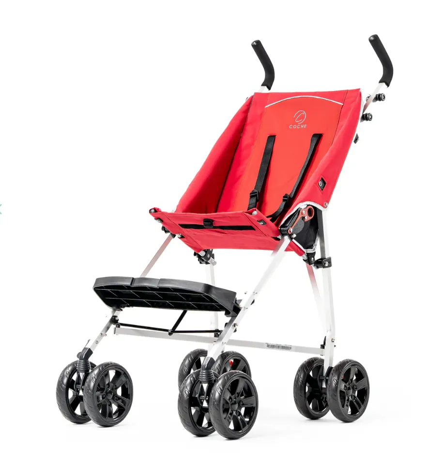 Coche XL Lightweight Medical Special Needs Stroller/Transport Chair, Red
