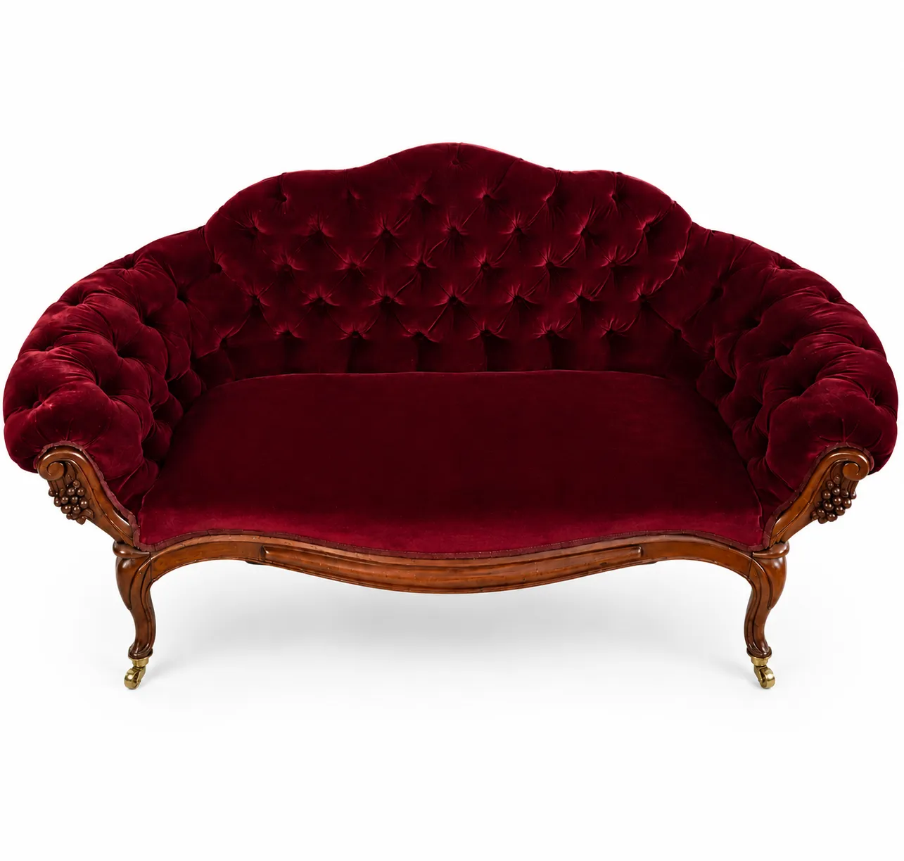 Red Velvet Settee