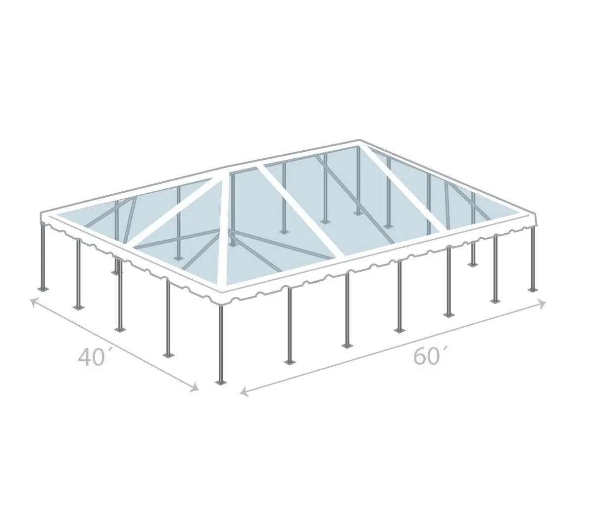 40x60 West Coast Frame Tent Clear Top