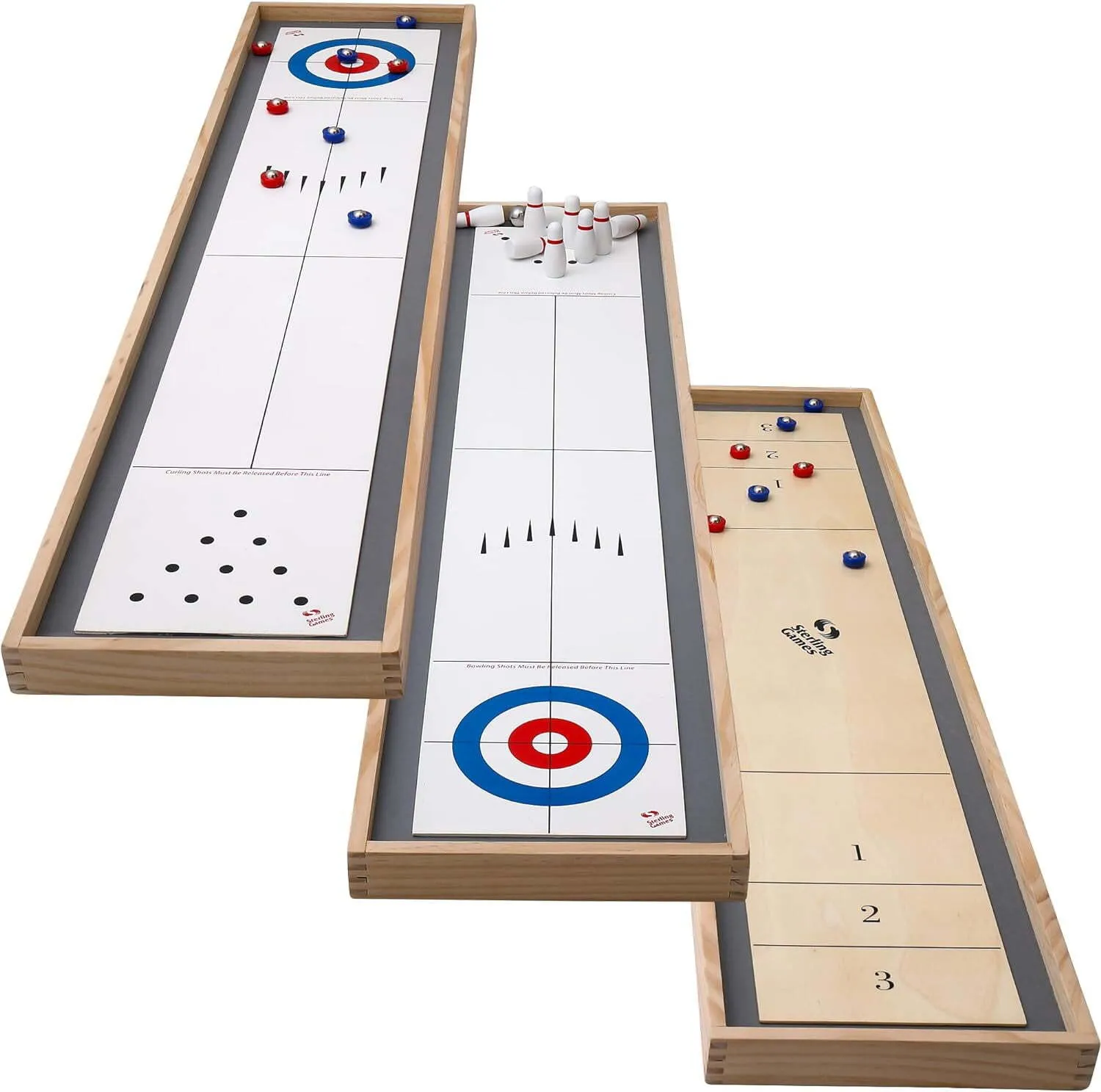 Tabletop Shuffleboard, Bowling, and Curling