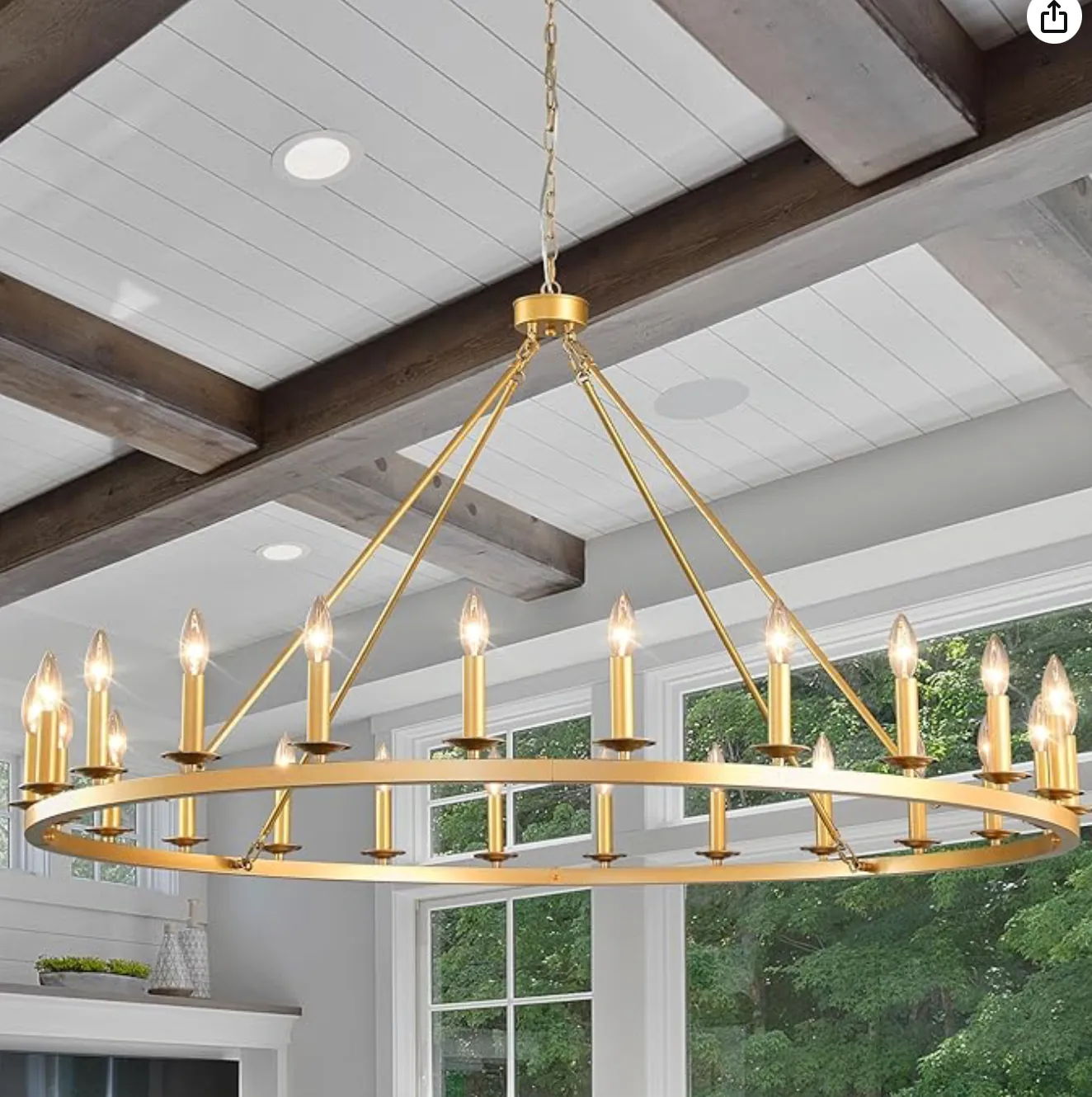60" Gold Wagon Wheel - 36 Lights