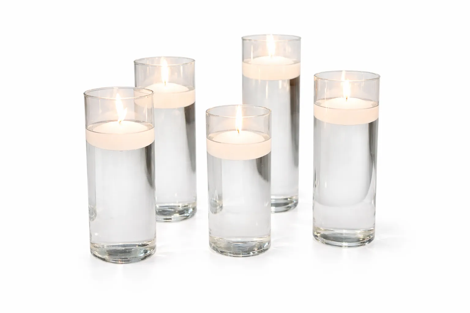 Cylinder Glass Candle Holder with Floating Candle