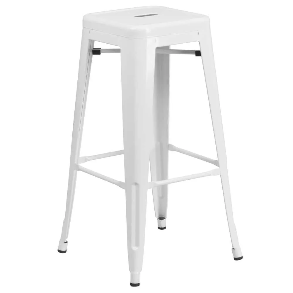 White Metal Barstool