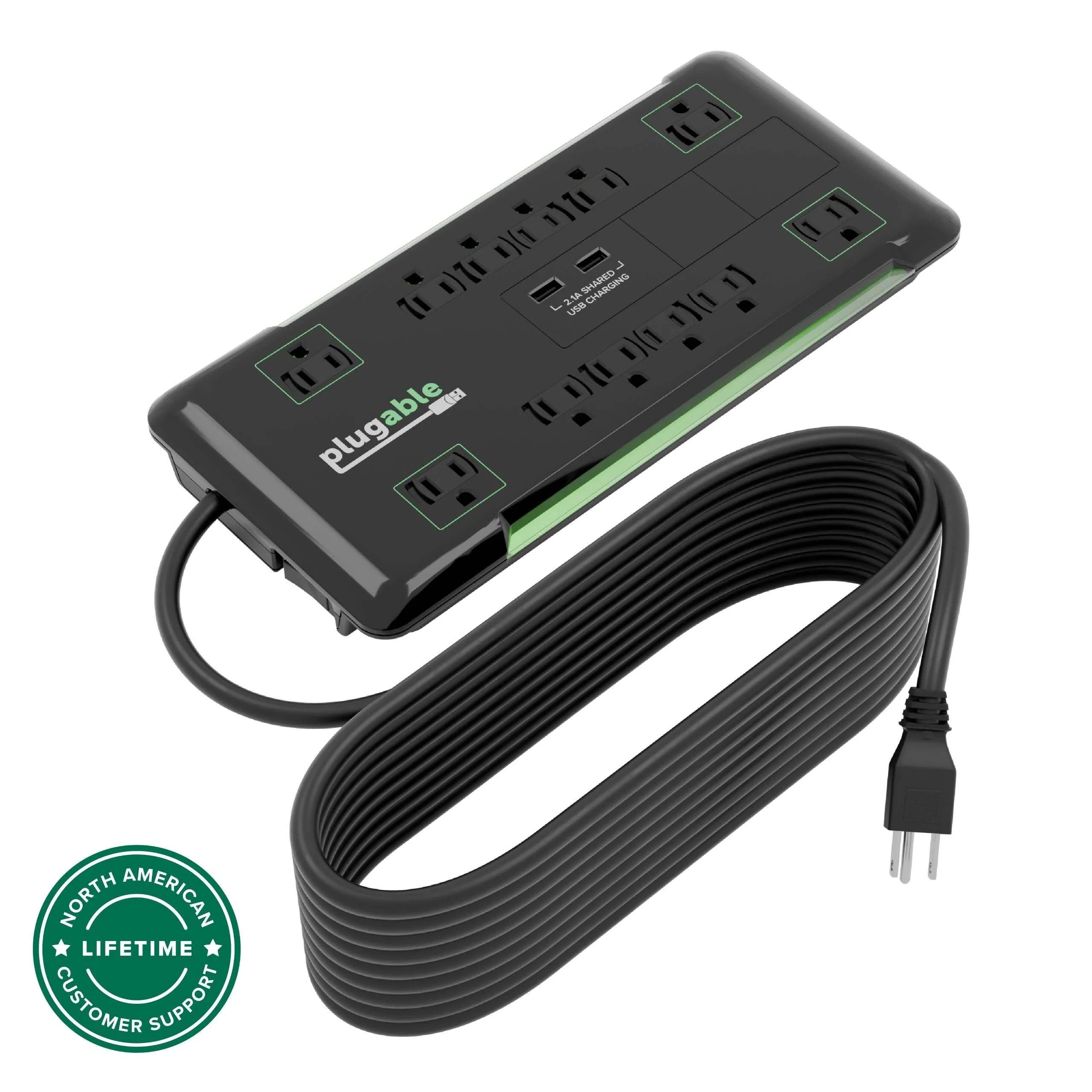 12-Outlet Surge Protector/2-Port USB