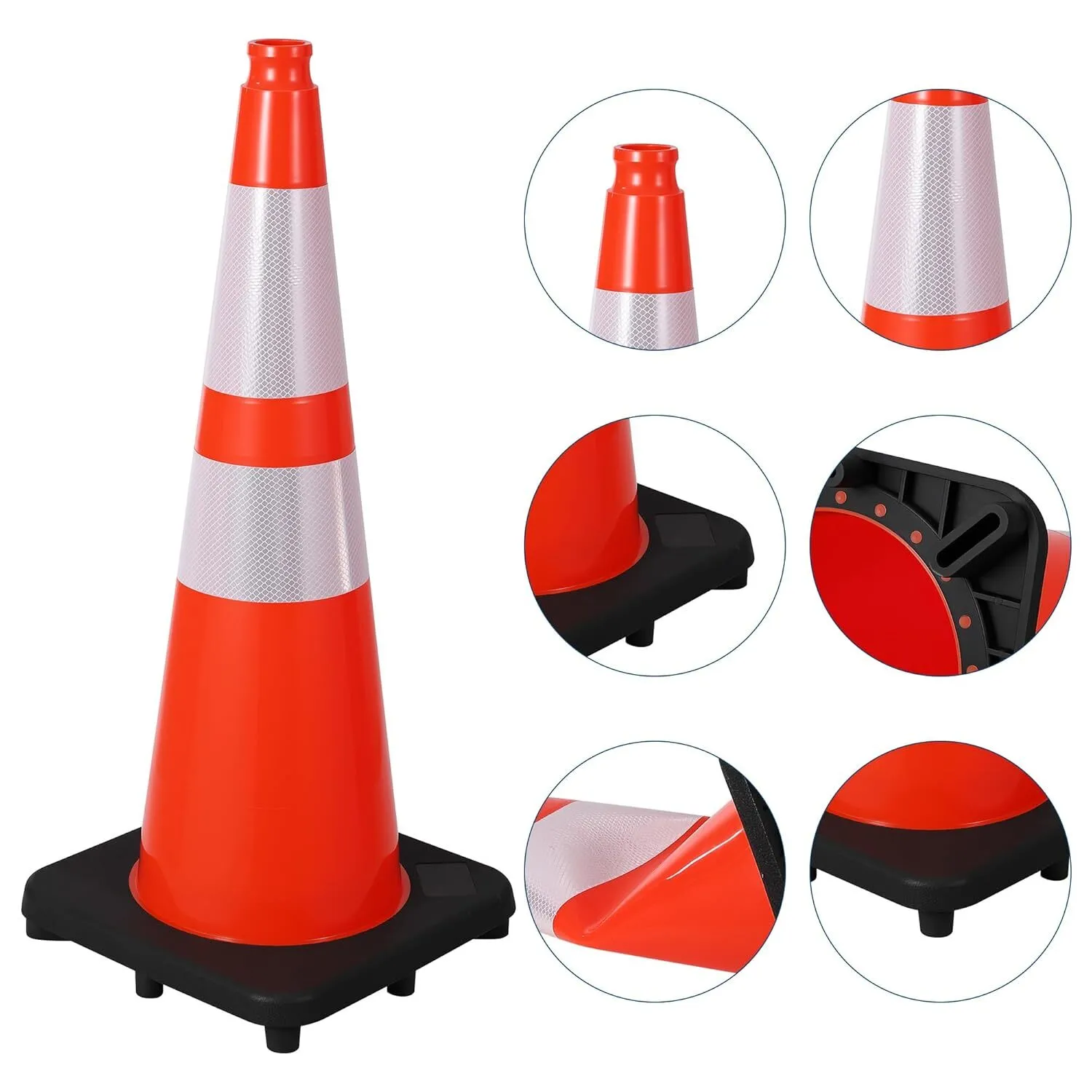 Large Orange Traffic Safety Cone with Heavy Black Base (28 Inch 5.5 Lb.)