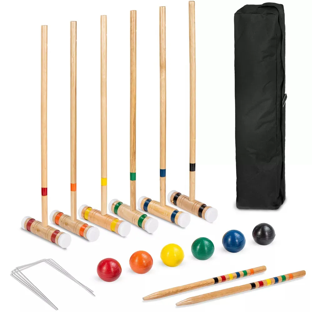 6-Player 32in Wood Croquet Set