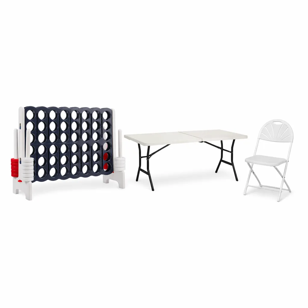 Classic Party Bundle: Tables, Chairs, Bluetooth Speaker and Connect 4 Four