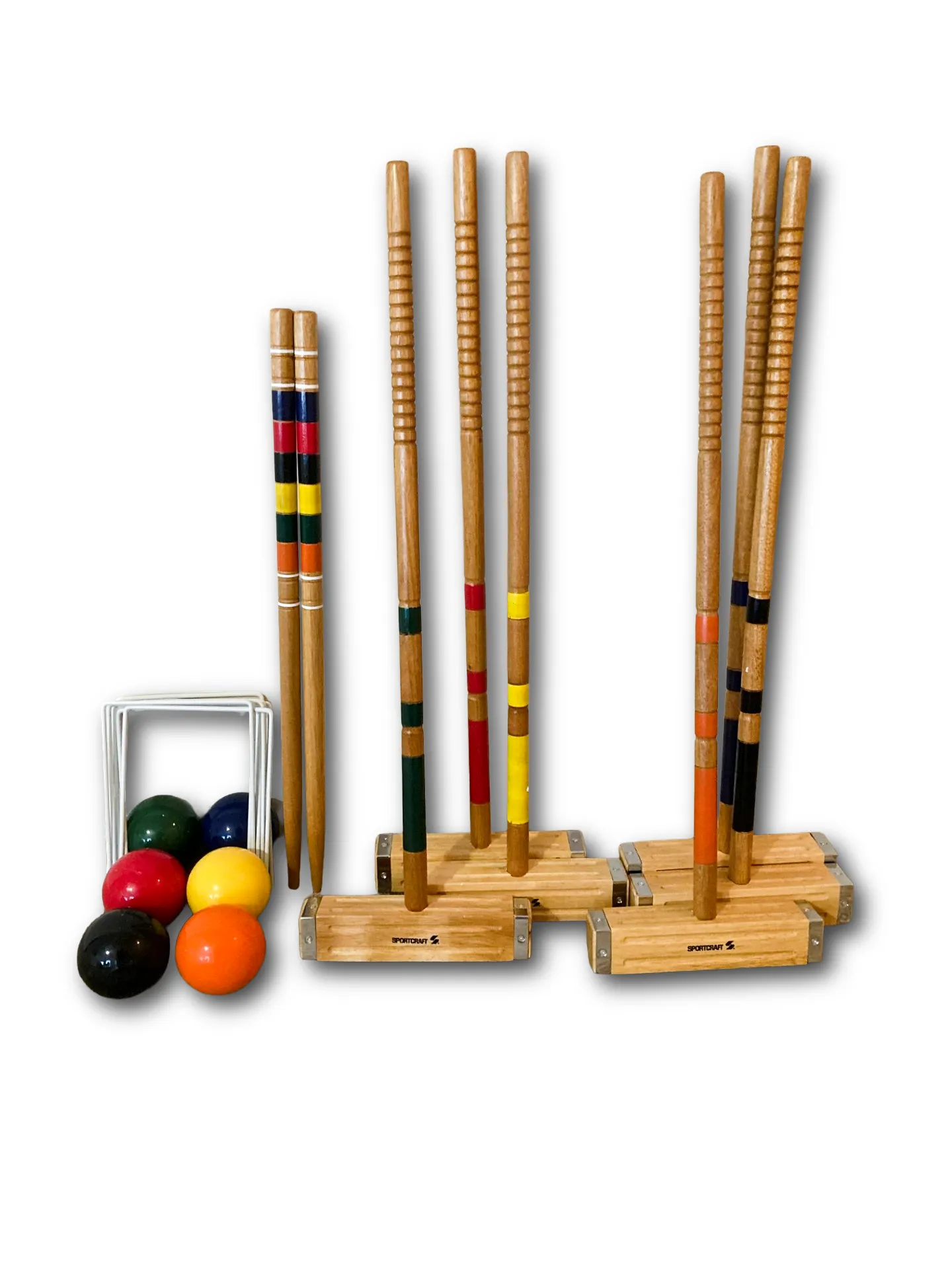 Vintage Style 6-Player 32in Wood Croquet Set