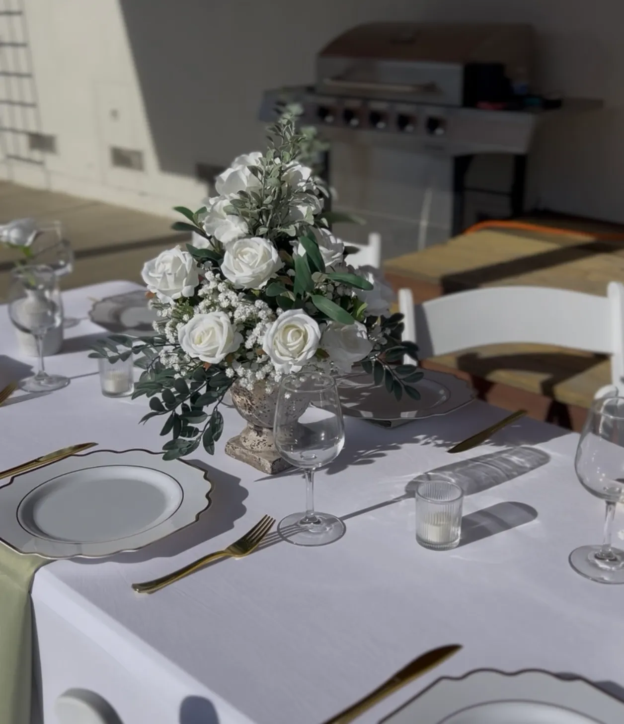 Ribbed Glass Votive with White LED Tealight