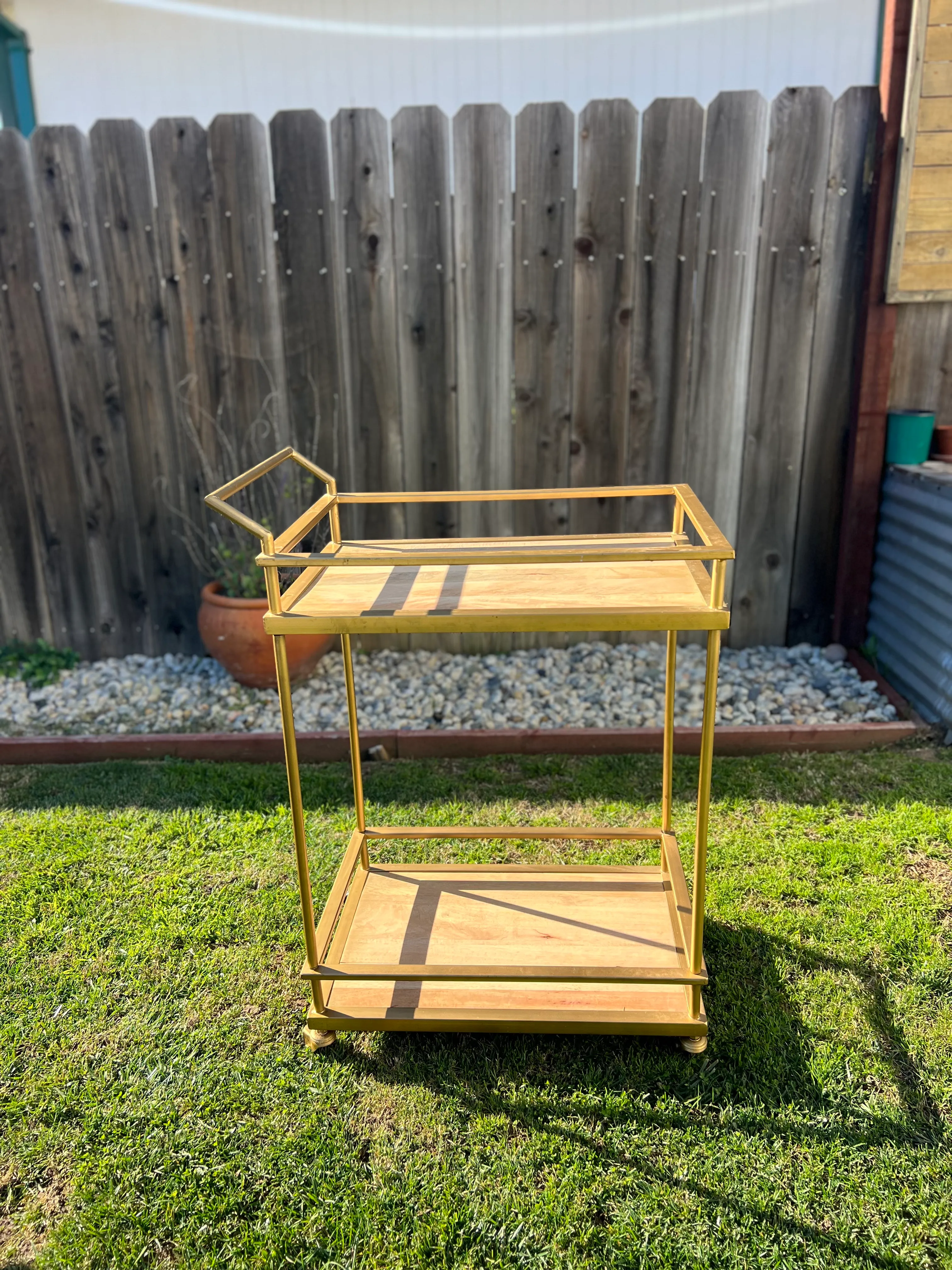 2 Tier Rolling Bar Cart