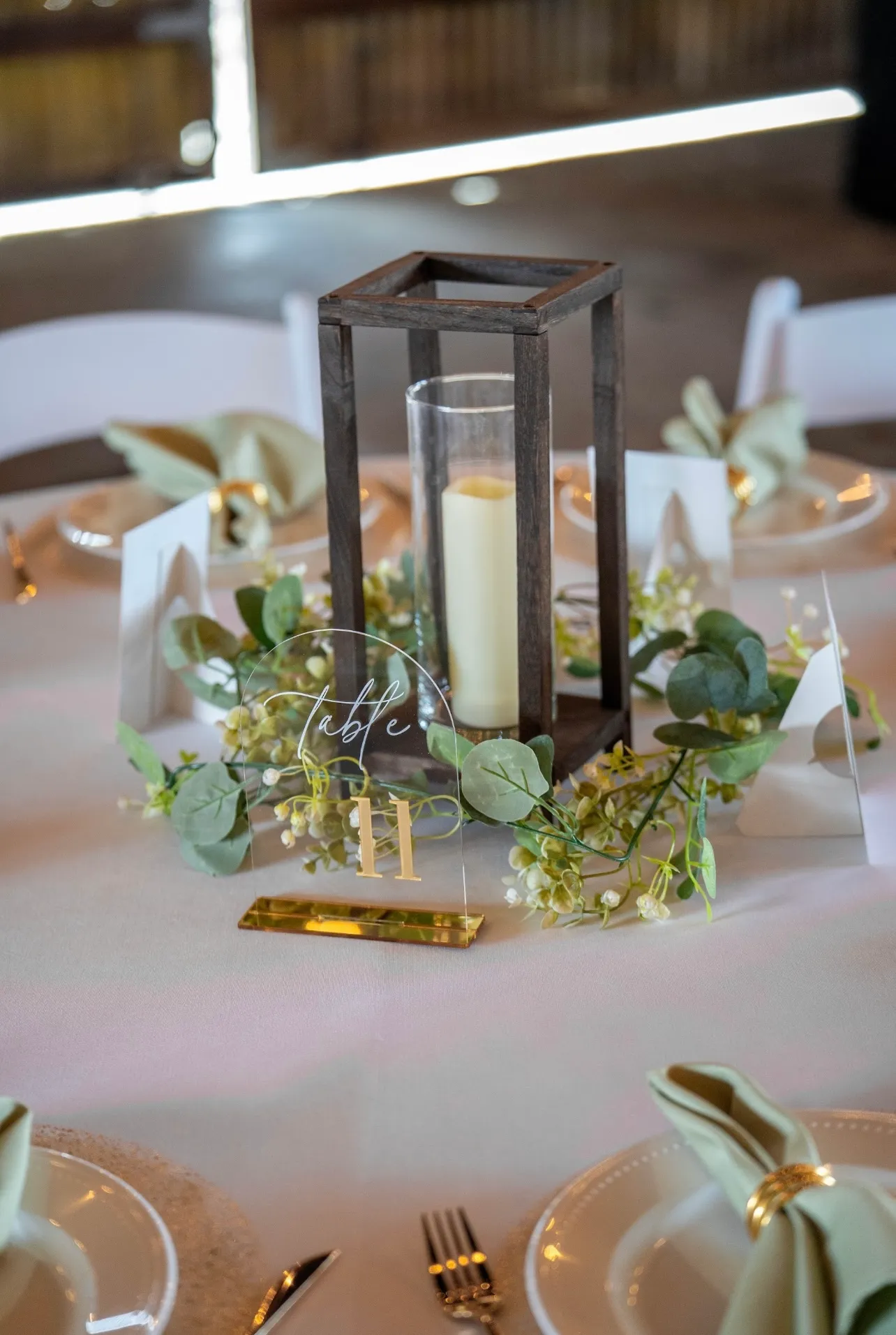 Elegant Lantern & Candle Wedding Centerpiece
