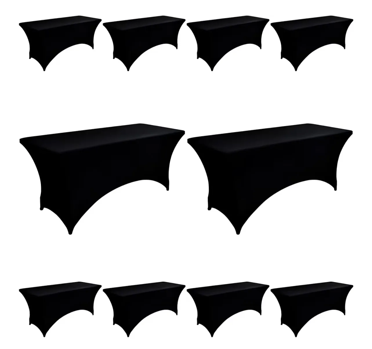 Black Rectangle Spandex 6 FT Table Cover