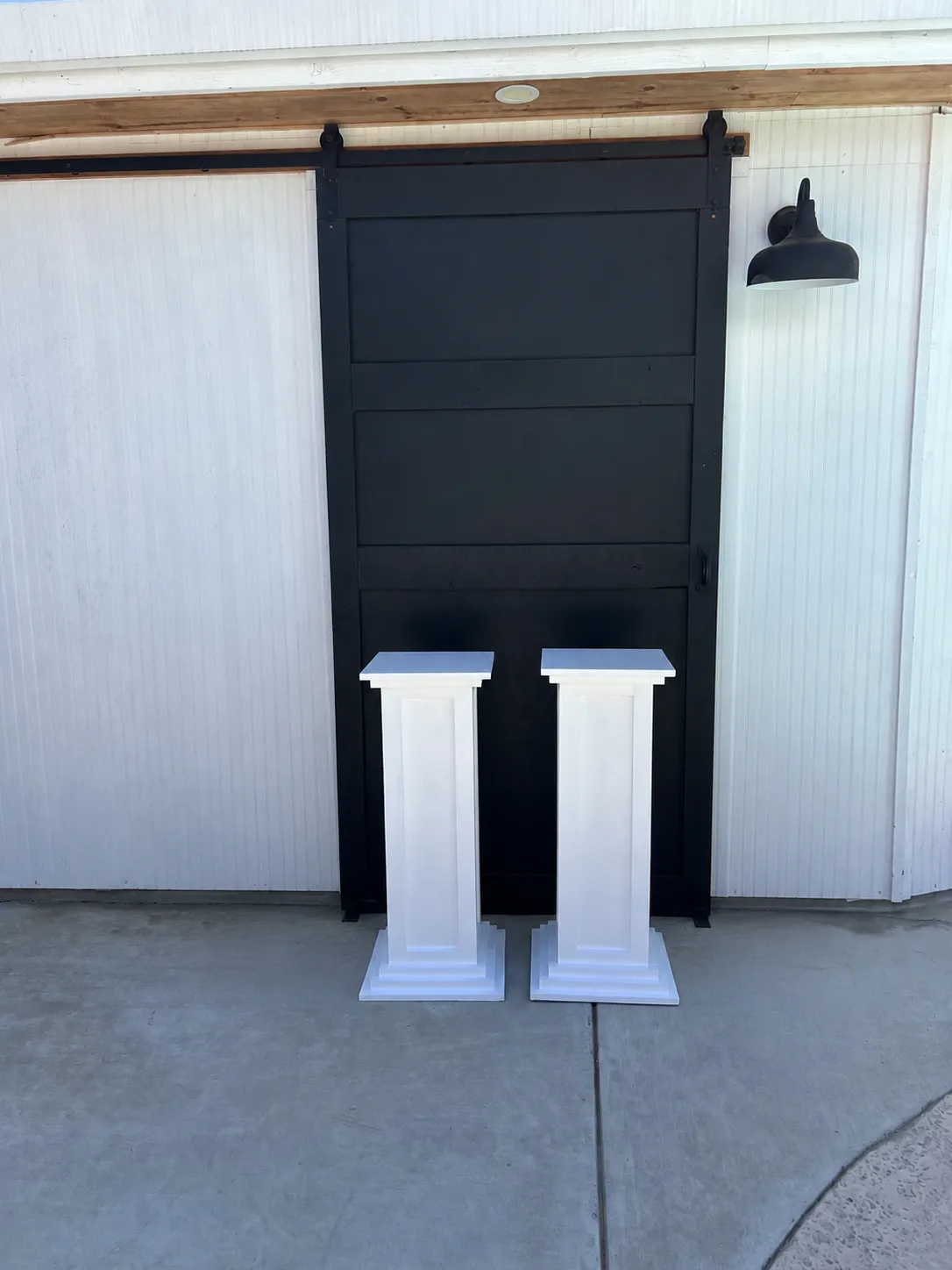 White Pedestal Pillars Set of 2 (36.5 in Height)