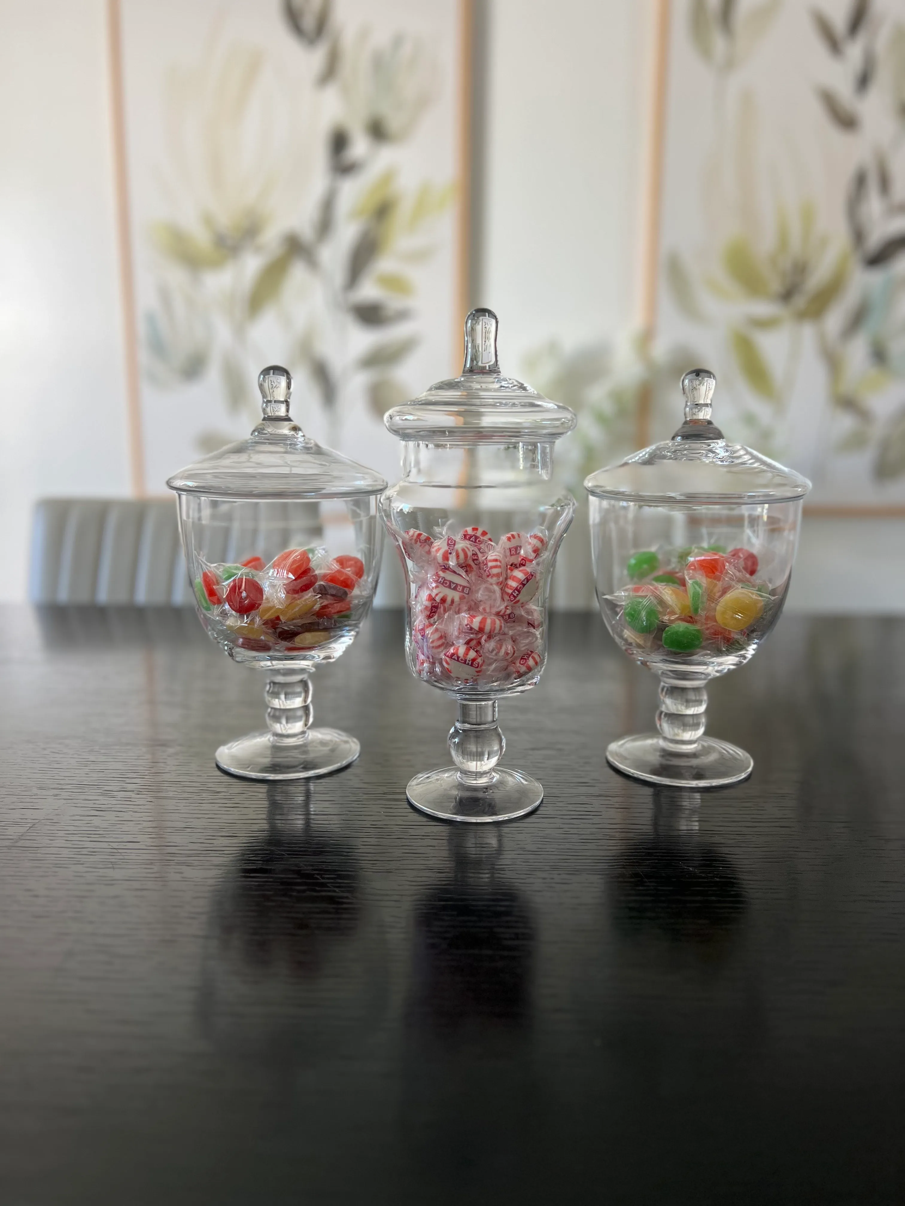 Clear Glass Apothecary 3 Jars