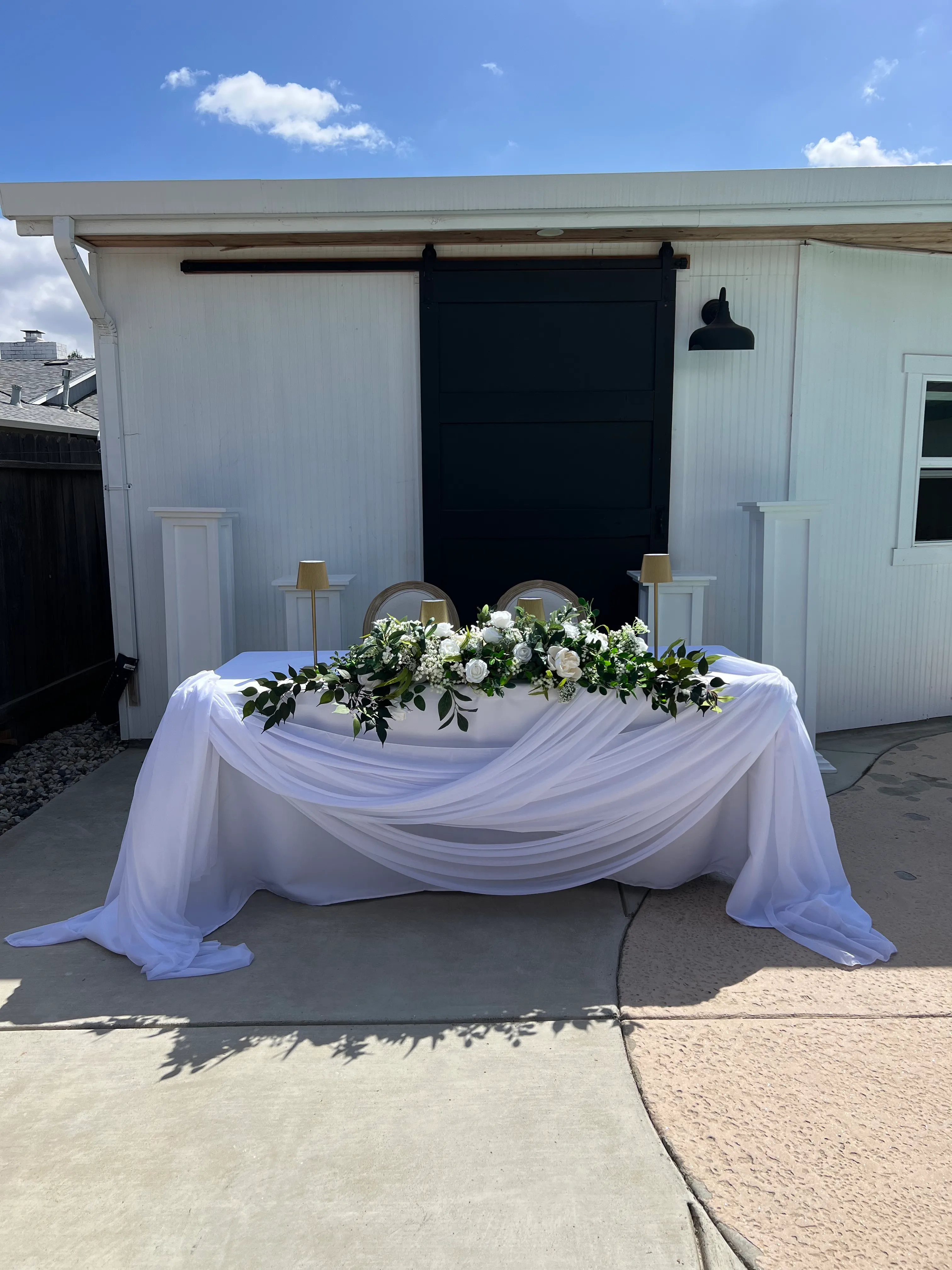 White Draping 28” x 19FT for Arches  or Tables