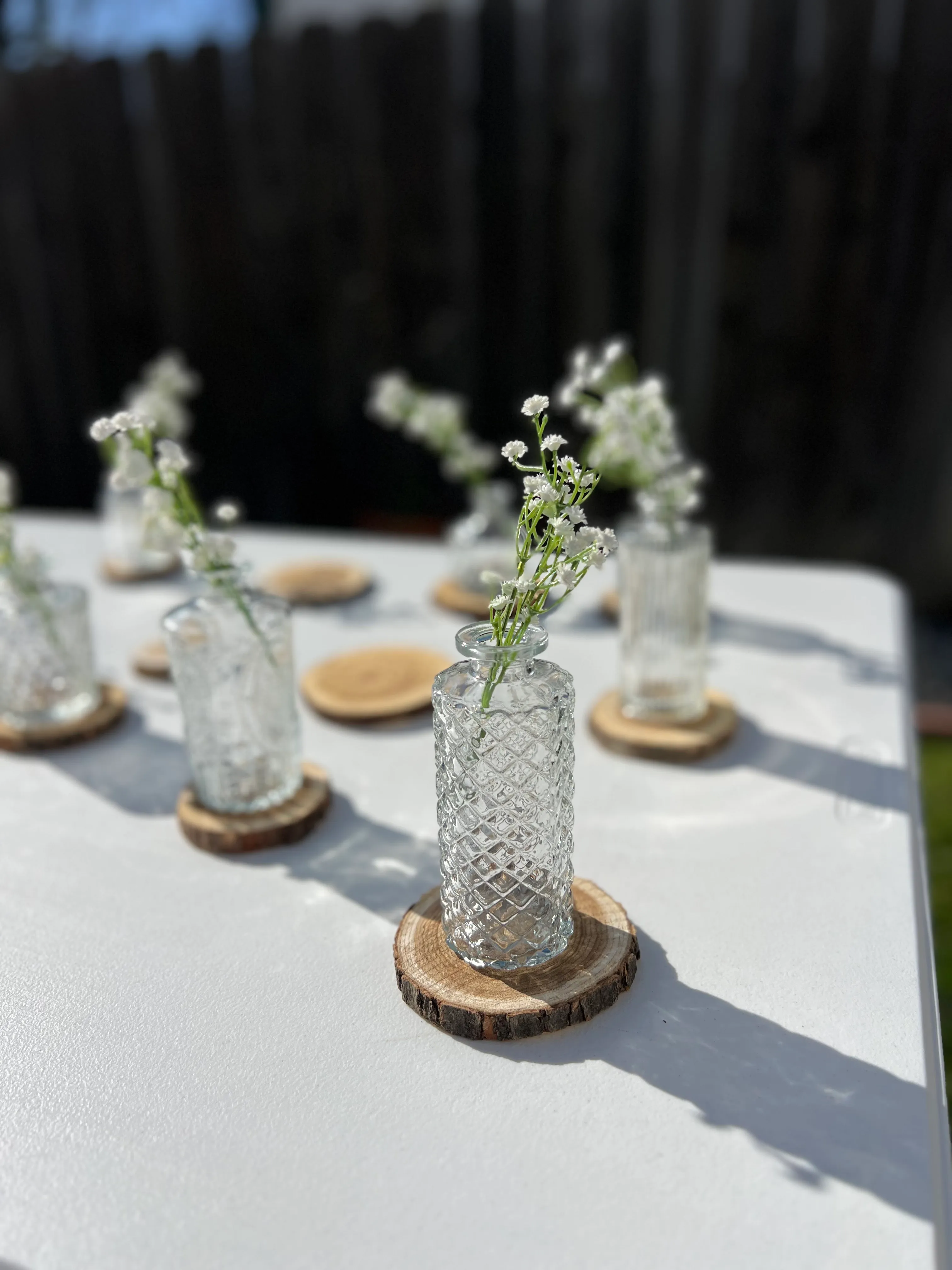 Natural wood centerpiece base Set of 32