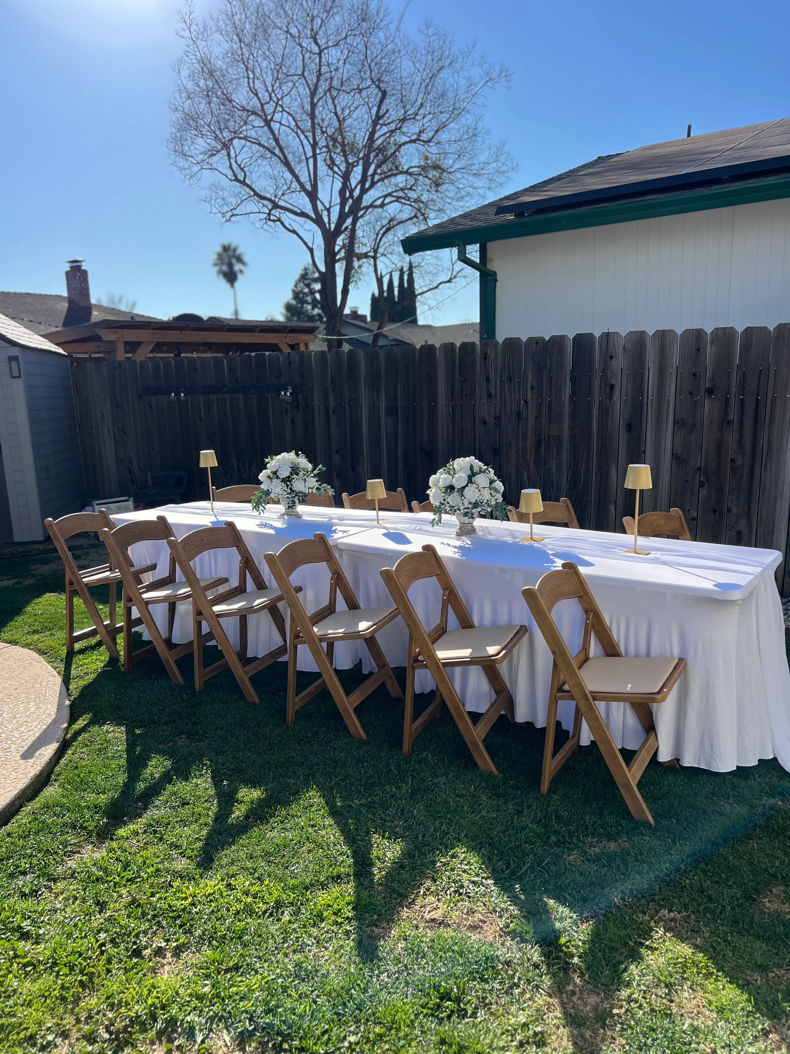 White Rectangle Spandex Ruffle 6FT Tables