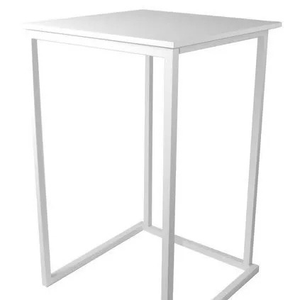 Vierkante bartafel wit (ander blad mogelijk)