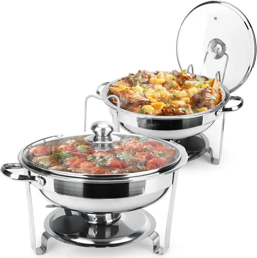 4 qt round chafing dish food warmer