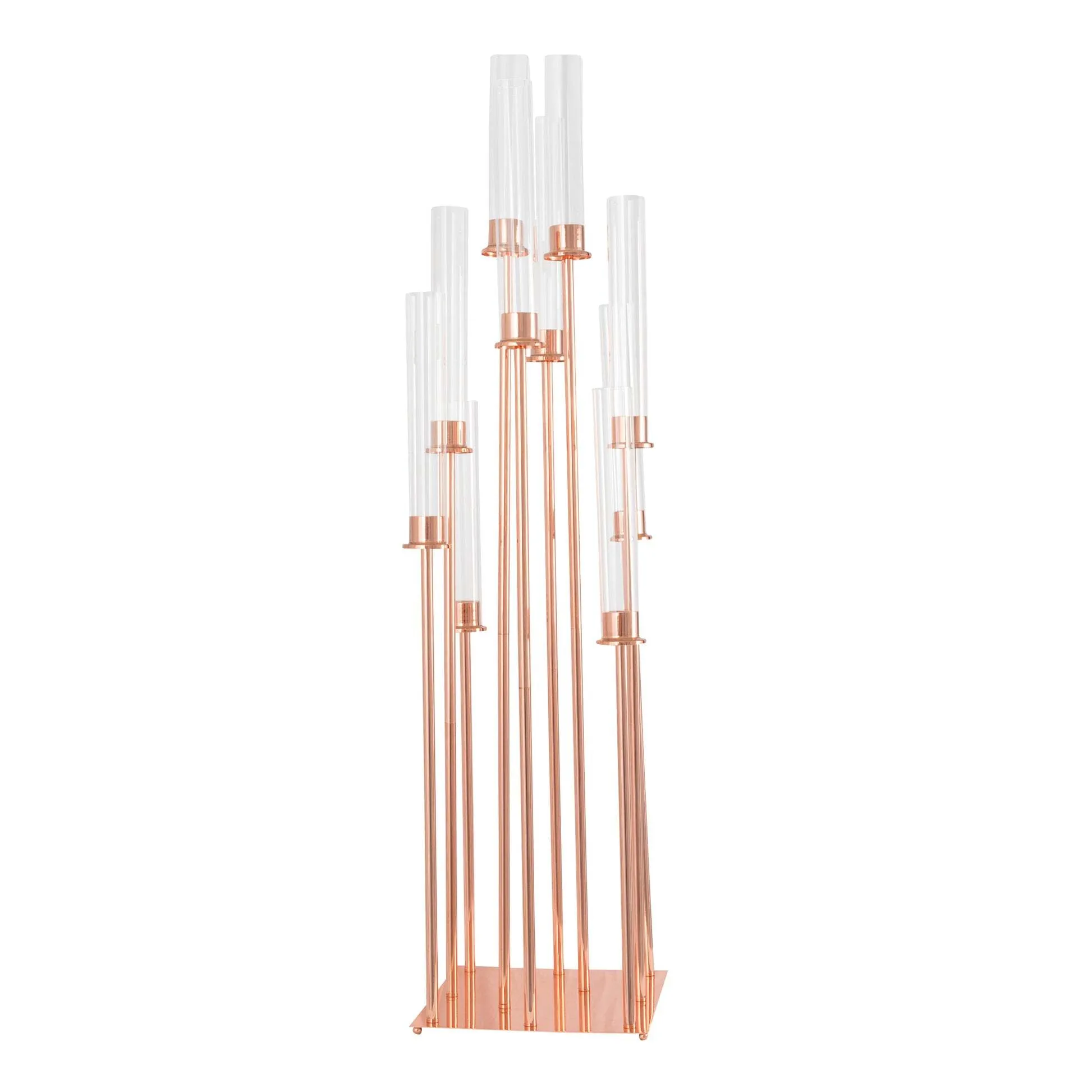 10 arm rose gold candelabra