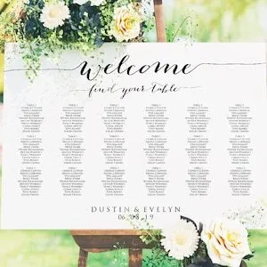 Seating Chart 20x30 Poster