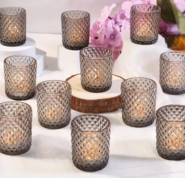 Grey Votive Candles Holders