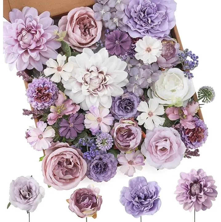 Shade of Purple Silk Florals