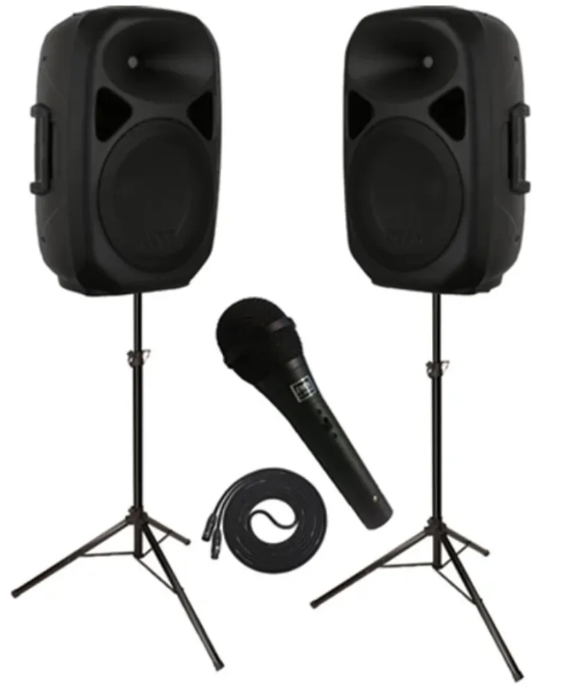 2 Speakers with Wireless Microphone