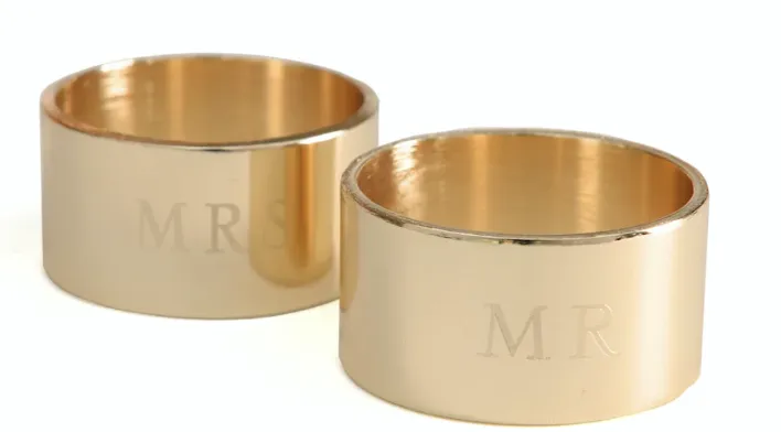 Mr + Mrs Napkin Rings