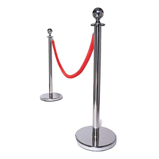 Silver Stanchion + Red Velvet Ropes