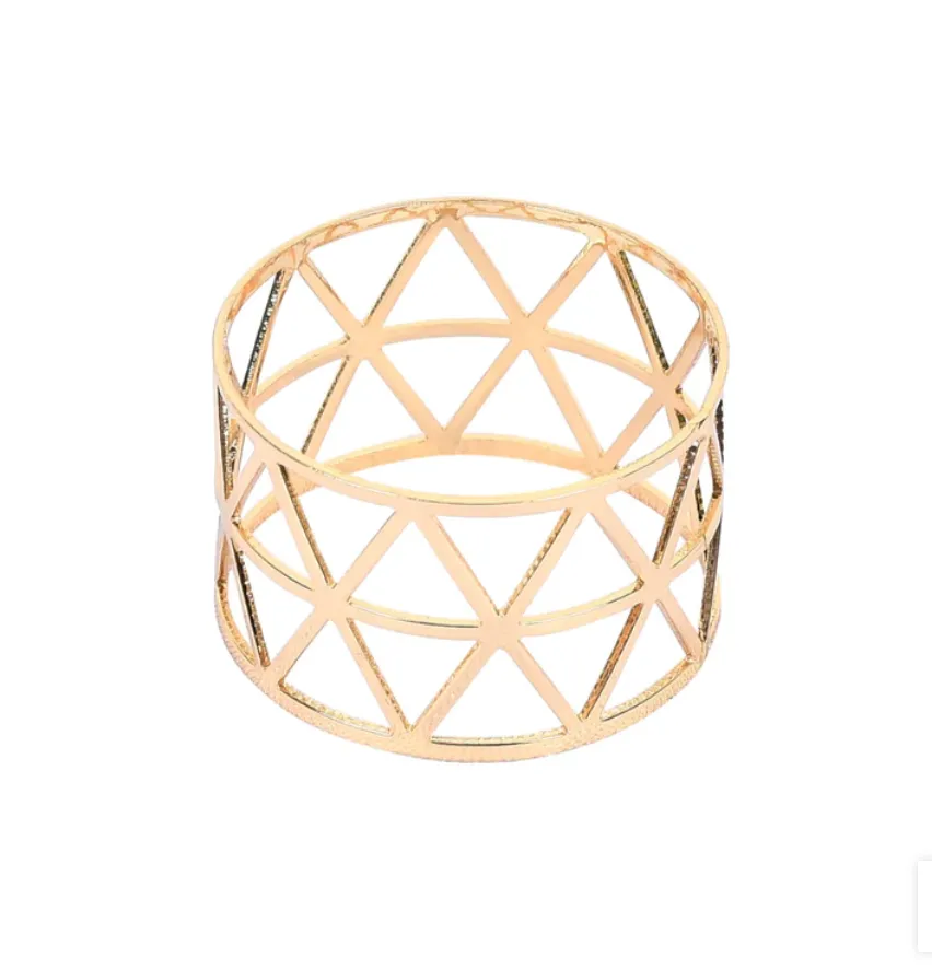 Gold Geometric Napkin Rings