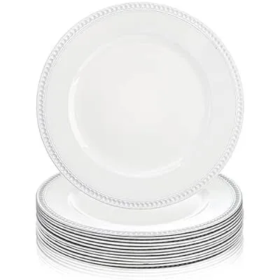 White Beaded Charger Plate