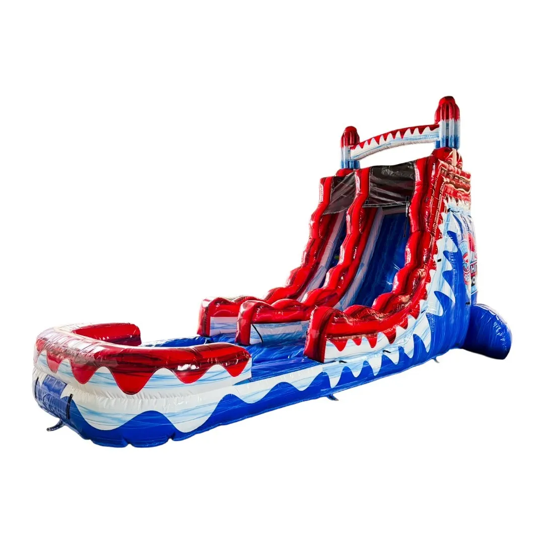 Red White and Cool 20FT Single Lane Water slide