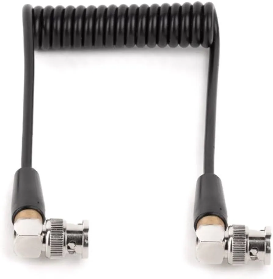 Wooden Camera SDI Coiled BNC to BNC Cable Right-Angle