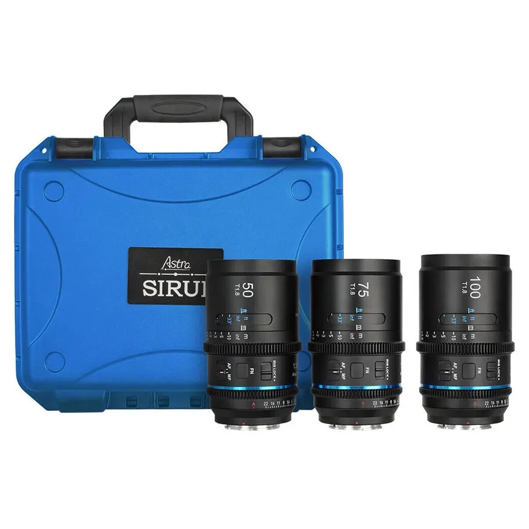 Sirui Astra T1.8 1.33x AF Anamorphic 3-Cine Lens Kit (Neutral Flares)