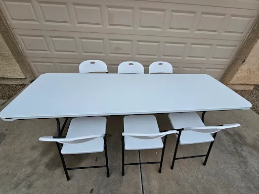 8-Foot Table & 6 Folding Chairs Combo