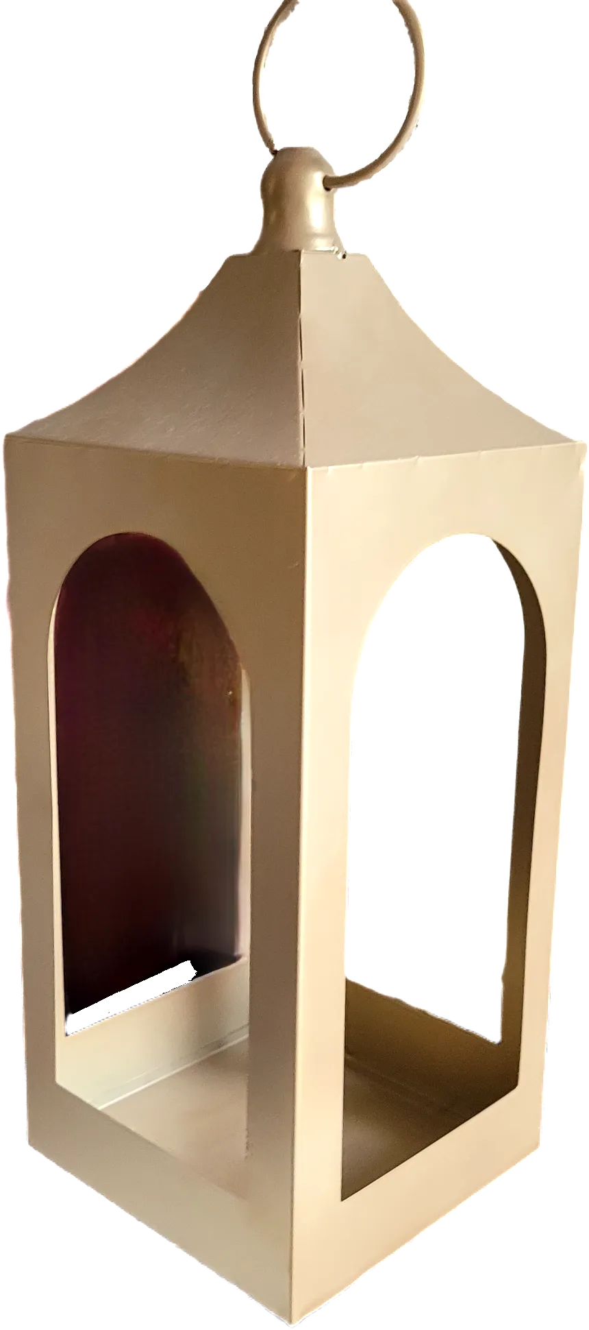 Gold Metal Lantern 14"
