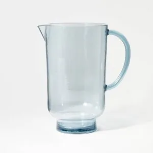 BLUE GLASS ACRYLIC BEVERAGE PITCHER