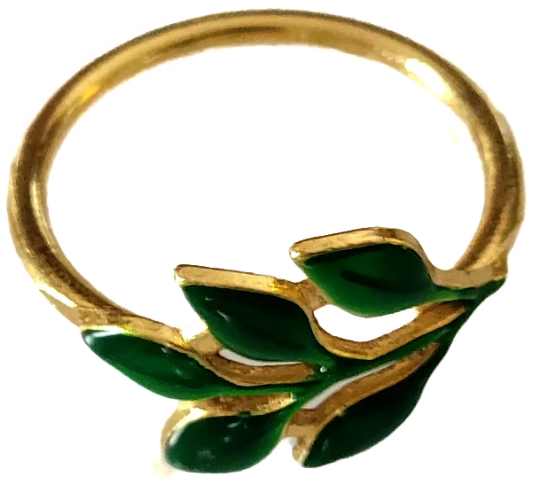 Green & Gold Leaf Ring